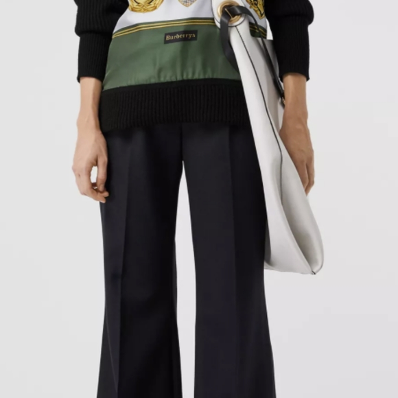 ❌SOLD❌ Burberry XS 1990s 1980s Archieve Scarf Print Silk Merino Wool Sweater - Picture 5 of 6